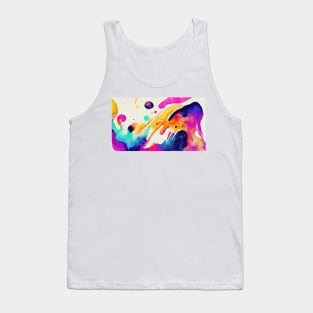 Modern Contemporary Abstract Watercolor Colorful Multicolored Cosmic Splash Galaxy Tank Top